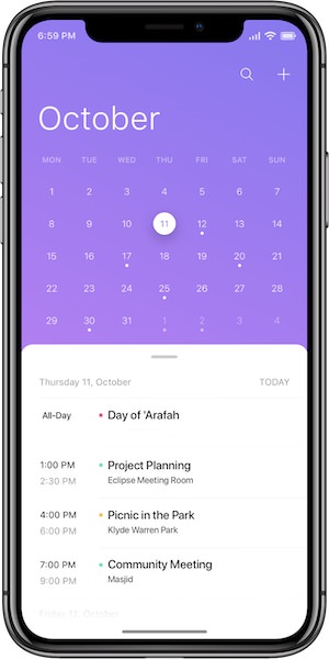 Islamic calendar iPhone mockup